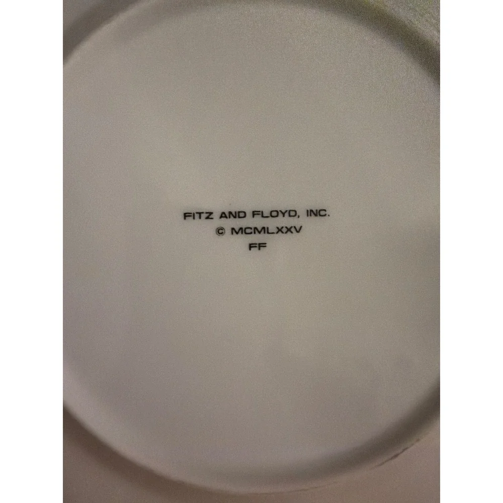 Fitz and Floyd Salad Bread Plate 7.5in Yellow Excellent Vintage 1975 Stripe